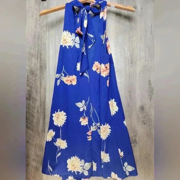 LULUS Halter Neck Floral Print Sleeveless Mini Dress Size S - Picture 8 of 10